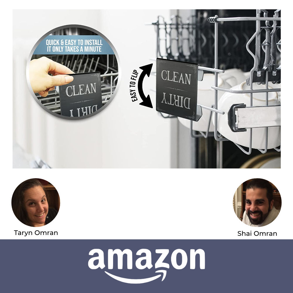 Clean-Dirty Dishwasher Sign Invented by Taryn and Shai Omran